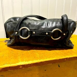 Vintage Leather Black Leather Hand Bag